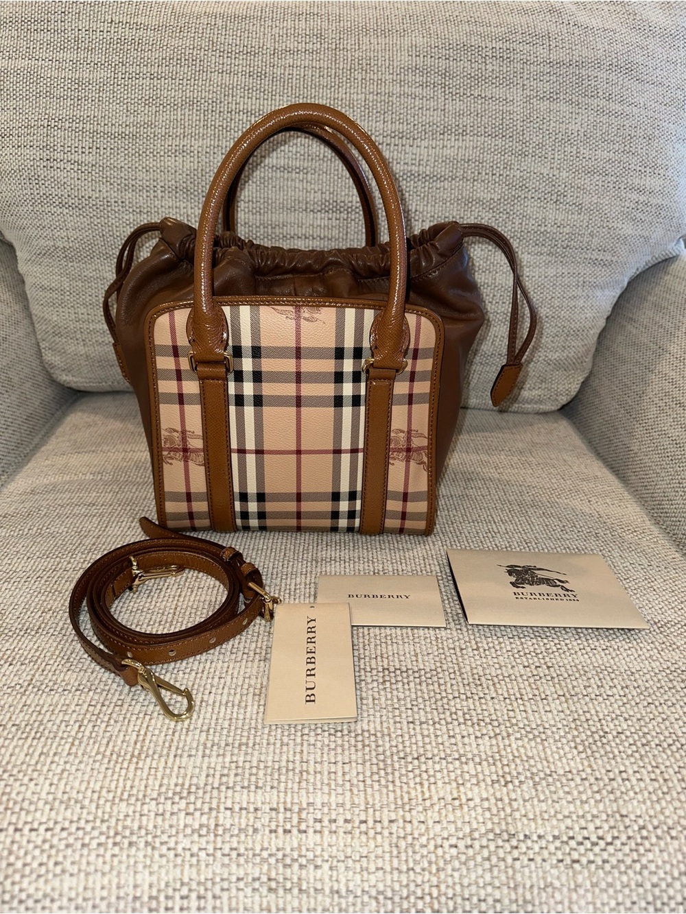 Burberry Small Dinton Haymarket Check Bag